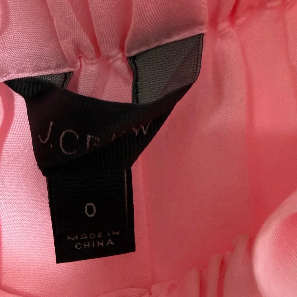 J Crew 100% Silk Blouse Womens 0 Pink Off Shoulder Coquette Feminine Romantic